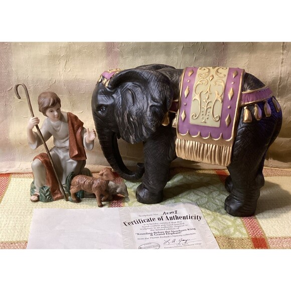 Hawthorne Village 2004 Figurine Thomas Kinkade Nativity “Grand Elephant” Set - Picture 1 of 16